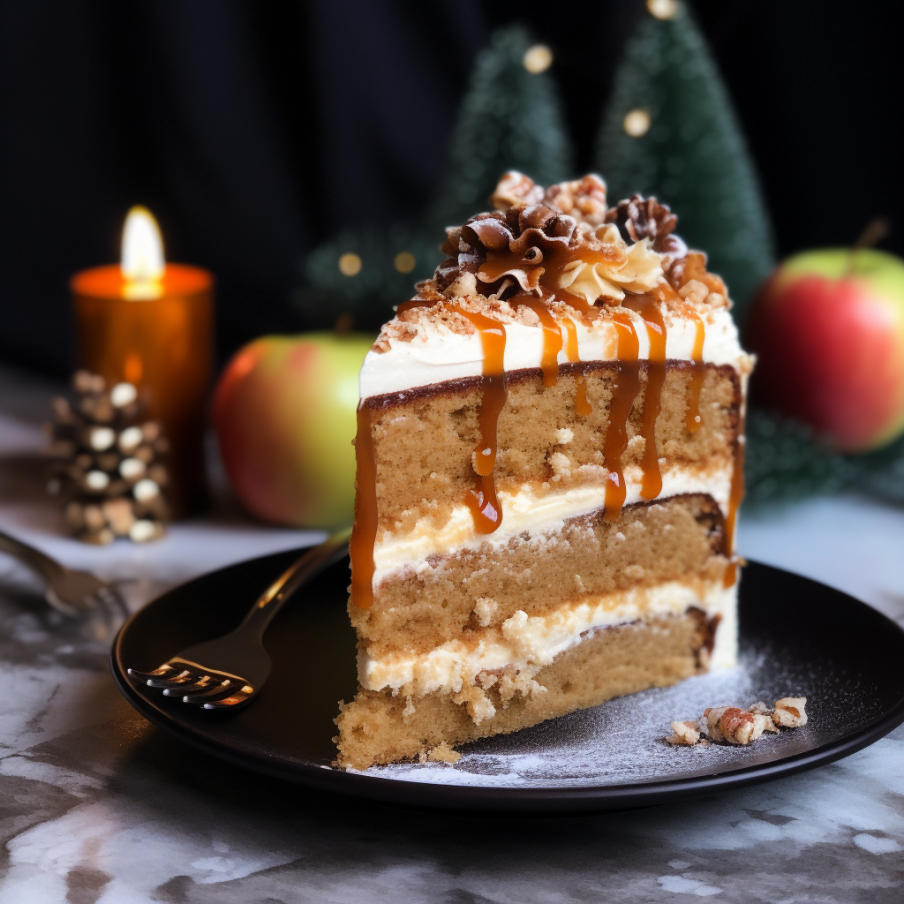 Caramel Apple cake slice