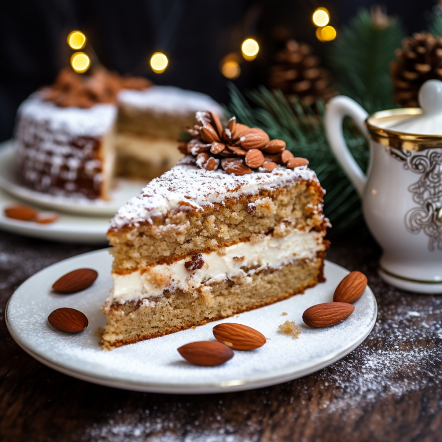 Spiced Almond Cake served in a plate